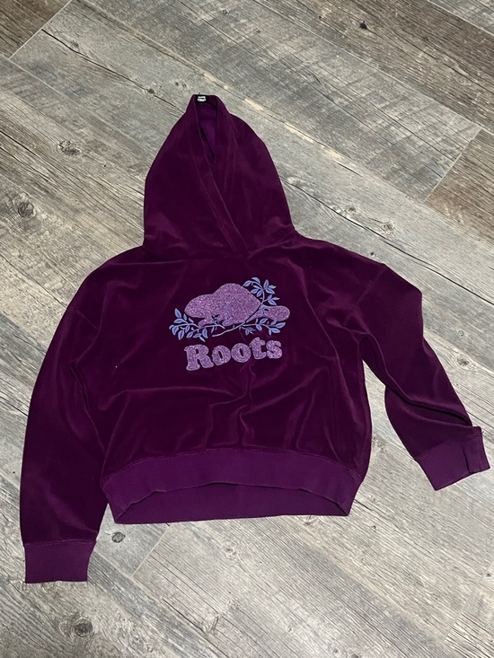 Roots Other - Roots Girls' Hooded Velour Sweatshirt - Plum Purple